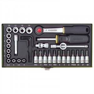 Trusa de biti si chei tubulare pentru ingineri, Proxxon 23080, 1/4", 36 buc - Img 4