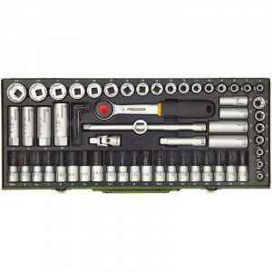 Trusa super compacta de chei tubulare 3/8", Proxxon 23112, 65 piese - Img 2
