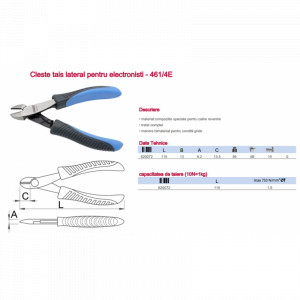 461/4E Clesti taiere laterala pentru electronisti,115mm Unior - Img 3