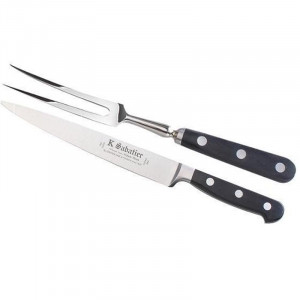 9000TLDFOURCHC Set cutit si furculita curbata- cutie cadou, lungime 20cm, Sabatier Bellevue - Img 2
