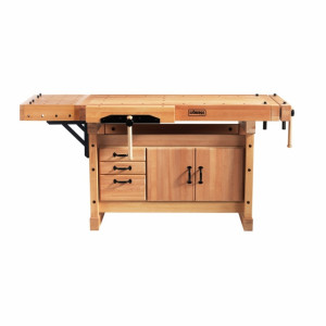 Banc de lucru pentru tamplarie PROFI Elite 1500 + platforma de fixare +dulap SM03 SJOBERGS - Img 1