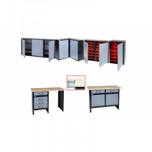 Combo banc de lucru profesional cu dulap suspendat de colt,3000 mm - Img 1
