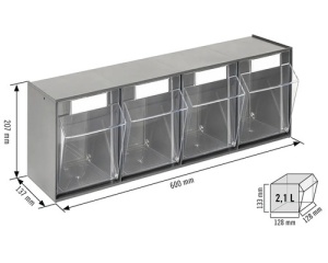 Cutie organizator 60x20,7x13,7cm transparentă - Img 2