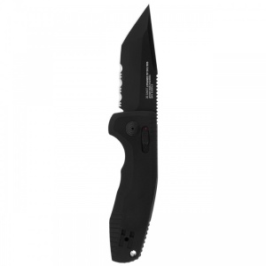 Cutit automat SOG TAC AU Compact Tanto Serrated 15-38-10-57, lama Tanto Cryo D2 partial zimtata, AU-XR Lock, maner din aluminiu, Tactical EDC Knife - Img 2