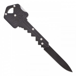 Cutit breloc SOG Key Knife Black KEY-101, lama 5Cr13MoV, Lockback, design cheie, EDC Keychain Knife - Img 6
