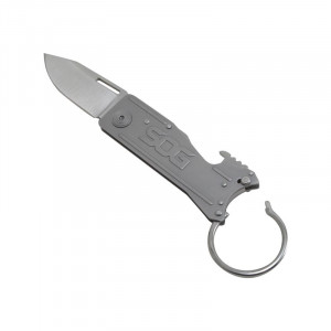 Cutit breloc SOG KeyTron KT1001-CP, lama 5Cr15MoV, Lockback, desfacator sticle integrat, EDC Keychain Knife - Img 4