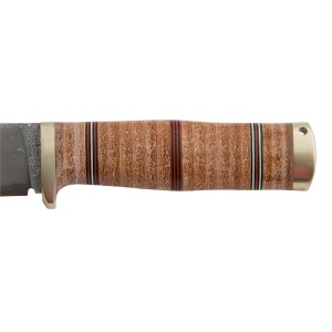 Cutit Fallkniven NL5CXL Idun Northern Light, lama Cowry X Damascus, maner piele naturala, lama 100 mm - Img 15