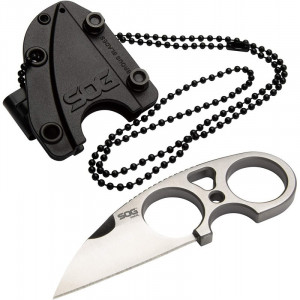 Cutit neck knife SOG Snarl, otel 9Cr18MoV, lama Sheepsfoot 58 mm - Img 3
