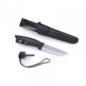 Cutit outdoor Morakniv Companion Spark S Black, otel inoxidabil 12C27, cu amnar integrat, teaca inclusa - Img 2