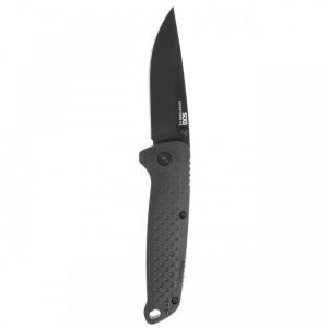 Cutit pliabil SOG Adventurer LB Blackout 13-11-01-43, lama Drop Point CRYO 5Cr15MoV Black TiNi, Lockback, maner GRN Black, EDC Outdoor - Img 3