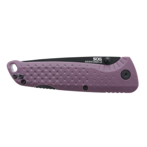 Cutit pliabil SOG Adventurer LB Dusk Purple Black 13-11-04-43, lama Drop Point 5Cr15MoV Satin, Lockback, maner GRN Dusk Purple & Black, EDC Outdoor - Img 7