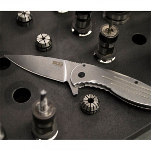 Cutit pliabil SOG Aegis FLK 14-41-02-42, lama Drop Point Cryo D2, Frame Lock, maner G10, EDC Outdoor Folder - Img 13