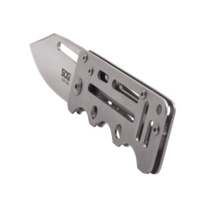 Cutit pliabil SOG Cash Card EZ1-CP, lama Clip Point 8Cr13MoV, Liner Lock, Money Clip, EDC Slim Wallet Knife - Img 12