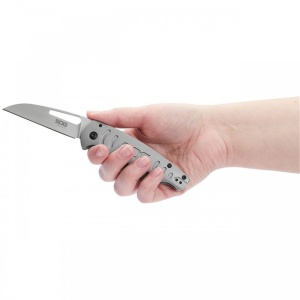 Cutit pliabil SOG Escape FL 14-52-01-57, lama Drop Point 8Cr13MoV, Frame Lock, maner din otel inoxidabil, EDC Rescue Folder - Img 17