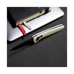 Cutit pliabil SOG One-Zero XR White Black Chrome 12-73-05-57, lama CPM S35VN Polished, XR Lock, Flipper, maner G10 White cu insertii Cromate, EDC Premium - Img 8