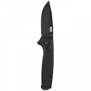 Cutit pliabil SOG Terminus XR Black, lama D2 Black TiNi, XR Lock, maner G10 negru, Flipper EDC - Img 14