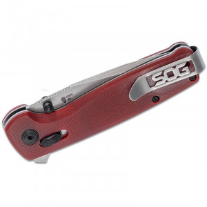 Cutit pliabil SOG Terminus XR G10 Crimson, lama D2, XR Lock, maner G10 rosu, Flipper EDC - Img 7