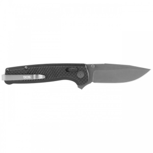 Cutit pliabil SOG Terminus XR LTE Graphite TM1032-BX, lama Drop Point CPM S35VN TiNi Graphite, XR Lock, Flipper, maner Carbon Fiber, EDC Premium - Img 2