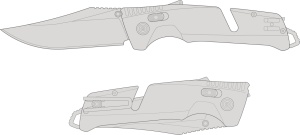 Cutit pliabil SOG Trident AT Black 11-12-01-41, lama Clip Point CRYO D2 Black TiNi, deschidere asistata S.A.T., AT-XR Lock, taietor de centura, spargator geam, maner GRN Black - Img 7