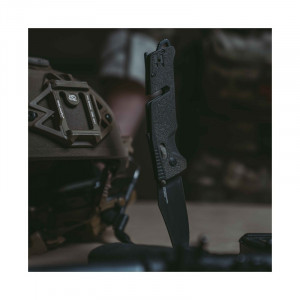 Cutit pliabil SOG Trident AT Olive Drab 11-12-03-41, lama Drop Point CRYO D2 Black TiNi, deschidere asistata S.A.T., AT-XR Lock, taietor de centura, spargator de geam, maner GRN Olive Drab - Img 6