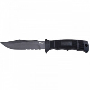 Cutit tactic SOG SEAL Pup Black, otel AUS-8, lama partial zimtata 120 mm - Img 2