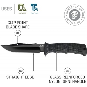 Cutit tactic SOG SEAL Pup Elite Black TiNi Straight Edge, otel AUS-8, lama 123 mm - Img 18