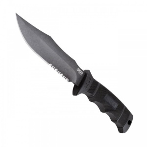 Cutit tactic SOG SEAL Pup, lama partial zimtata, teaca nylon balistic, otel AUS-8, lama 123 mm - Img 6