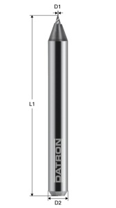 Freza pentru gravura otel, Datron 0068520, 30 grade, 0.1x40x4.0mm - Img 3
