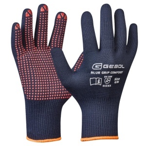 Gebol 709429_09, Manusi de protectie Blue Grip Comfort, din nylon si poliacrilic, acoperire cu puncte din PVC, uz profesional, marimea 9/L - Img 2