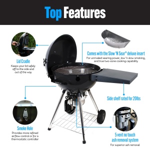 Gratar si smoker pe carbuni de tip kettle Slow 'N Sear® SNS GRILLS 56 CM - Img 7
