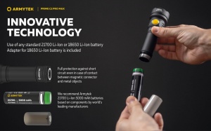Lanterna EDC Armytek Prime C2 Pro Max White 4000 lm cu acumulator 21700 inclus - Img 16