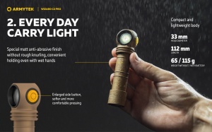 Lanterna frontala Armytek Wizard C2 Pro Sand White 2500 lm cu acumulator 18650 - Img 10
