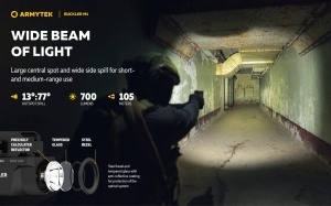 Lanterna tactica Armytek Buckler M1 White 700 lm pentru pistol, cu montura Glock si Picatinny - Img 13