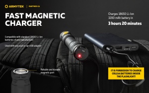 Lanterna tactica Armytek Partner C2 Magnet USB Warm 1020 lm cu acumulator inclus - Img 17