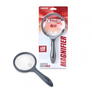 Lupa de mana HandHeld putere 2x/4x cu leduri - Carson - Img 3