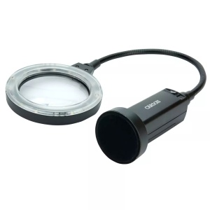Lupă flexibilă iluminată LED, cu lentilă spot 4x și bază magnetică - Carson - Img 4