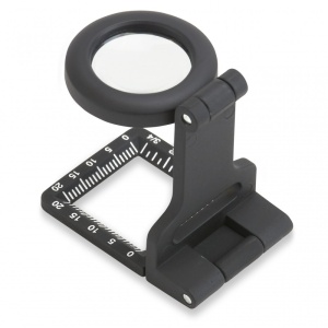 Lupa pliabila Metal LinenTest 6.5 x 20mm cu lupa LED cu masuratori - Carson - Img 5