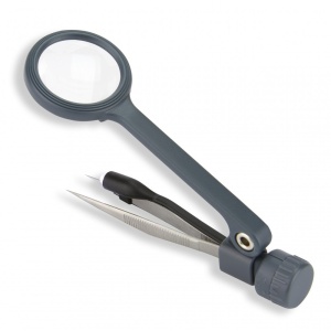 Lupa portabila MagniGrip, putere 4.5x cu leduri si cu penseta de precizie - Carson - Img 2