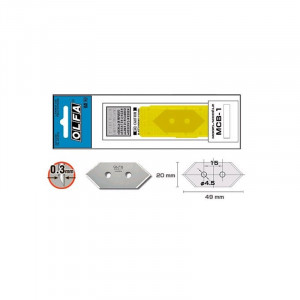 MCB-1 Set 5 lame cutter passepartout, Olfa - Img 2