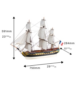 Navomodel Fregata Hermione La Fayette, scara 1:89 - Artesania Latina - Img 3