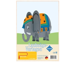 Sablon din lemn, "Elefant", pentru traforaj, dimensiunea A4, Pebaro