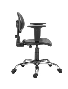 Scaun profesional 1290 PU MEK cu brate BR 25 si baza cromata - Img 2
