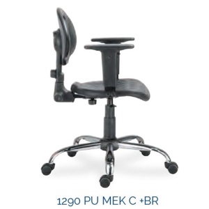 Scaun profesional 1290 PU MEK cu brate BR 25 si baza cromata