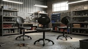 Scaun Profesional 1290 PU NOR, rotativ pentru laborator si atelier - Img 9