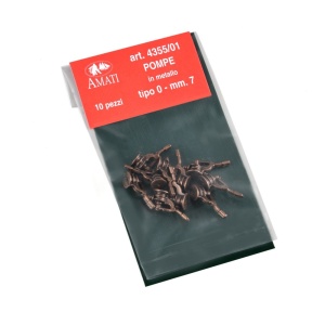 Set 2 pompe simple din metal pentru navomodele, 7mm, Amati - Img 6