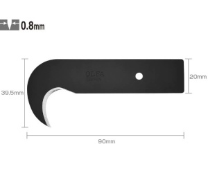 Set 3 lame cutter tip carlig OLFA HOB-1 Japonia, pentru linoleum si mocheta