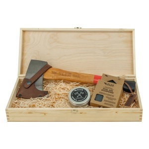 Set cadou Topor Yankee Hatchet cu teaca din piele, Adler