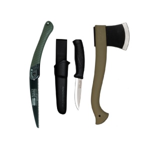 Set cuțit, fierastrau si topor pentru bushcraft, camping, vanatoare, Morakniv - Img 3