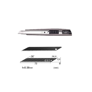 Set Cutter / cutit utilitar metalic mic NT Cutter - 9mm + 10 lame de schimb