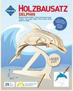 Set de constructie din lemn „Delfin”, debitat cu laser Pebaro - Img 2